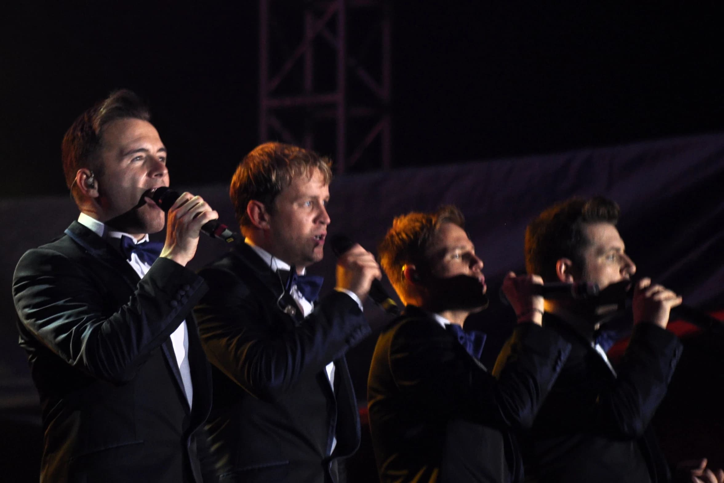 Westlife performing live on stage