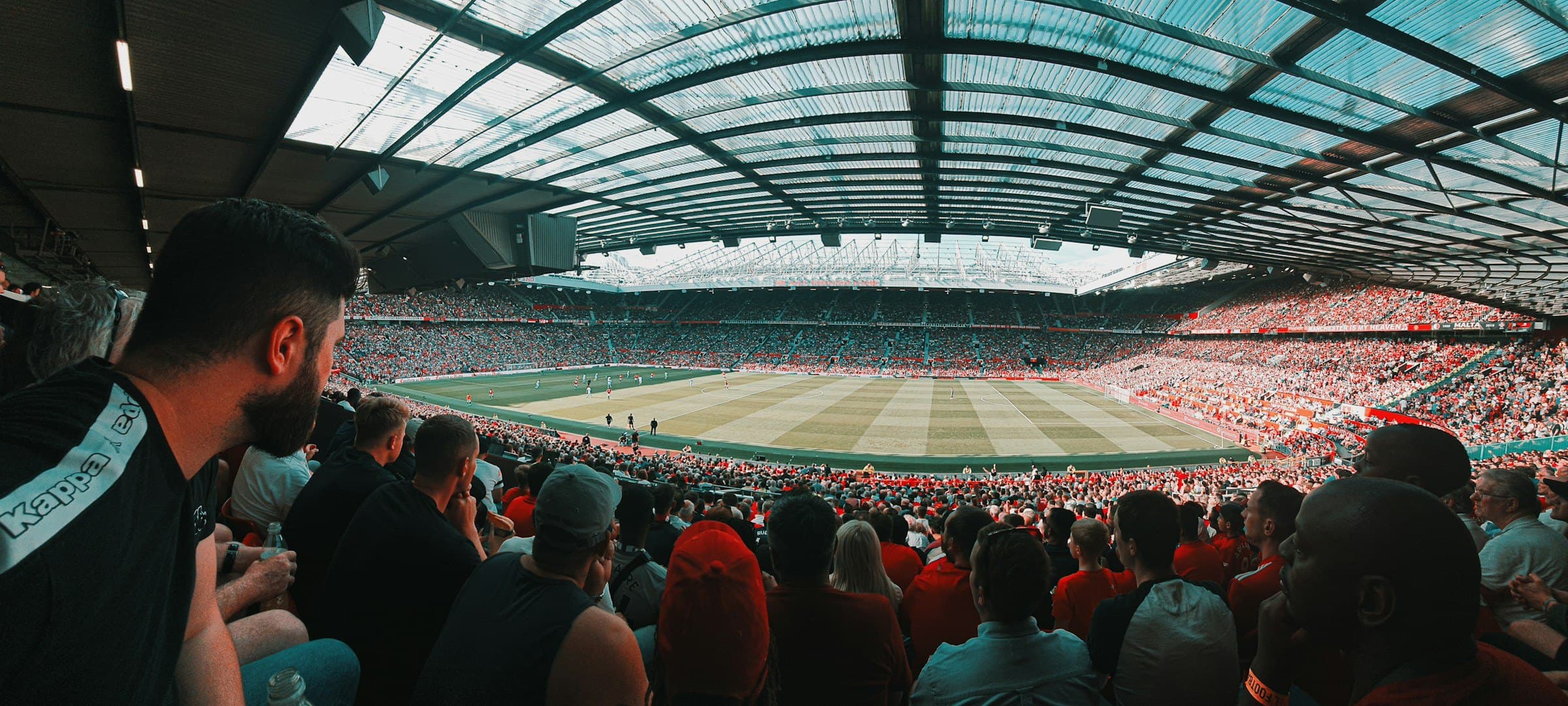 A full Old Trafford seen from the stand during a match
